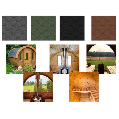 Sauna tonneau extérieur en Thermowood – chauffage rapide grâce à une volume de chauffe réduite